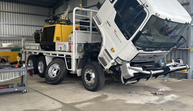 We pride ourselves in the equipment and machinery we use to service our Clients, so makes perfect sence to take this opportunity to adress and repair those jobs held off while work is busy.  Giving the Rig some touch ups and polish here and there, while we're unable to drill, makes for the perfect time to get to those little jobs seen to that have had to wait for such periods.  Having a work shop makes these tasks very easy to accomplish.