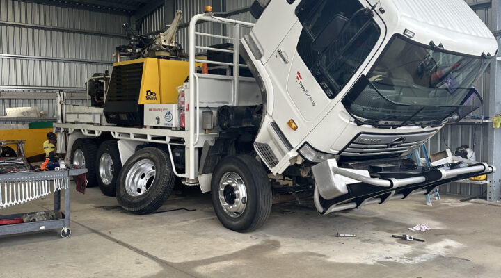 We pride ourselves in the equipment and machinery we use to service our Clients, so makes perfect sence to take this opportunity to adress and repair those jobs held off while work is busy.  Giving the Rig some touch ups and polish here and there, while we're unable to drill, makes for the perfect time to get to those little jobs seen to that have had to wait for such periods.  Having a work shop makes these tasks very easy to accomplish.