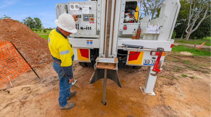 Drill rig onsite at a residential development